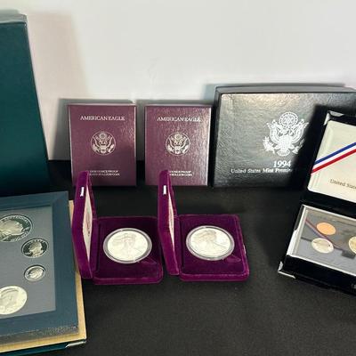 U.S. Silver Proof & Bullion Coins (1990–1994, San Francisco Mint) - Lot C
