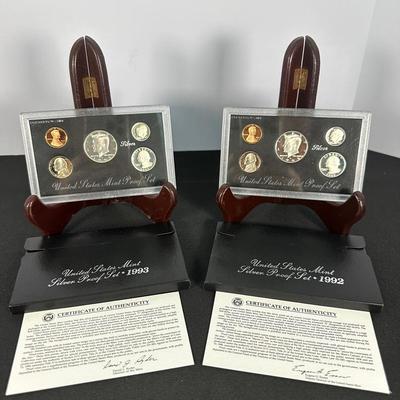1992 & 1993 United States Silver Proof Sets (San Francisco Mint, “S” Mint Mark) - Lot F
