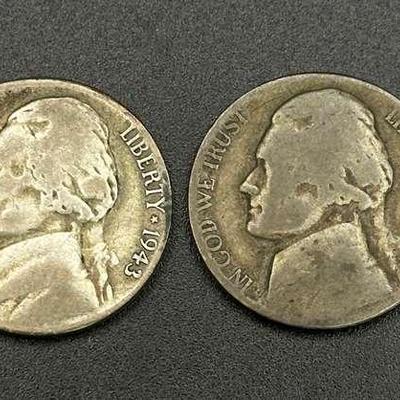 Pair of Wartime Jefferson Nickels – 1942-S & 1943-S