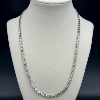 925 Sterling Silver Braided-Wheat Style Necklace – Approx. 20”