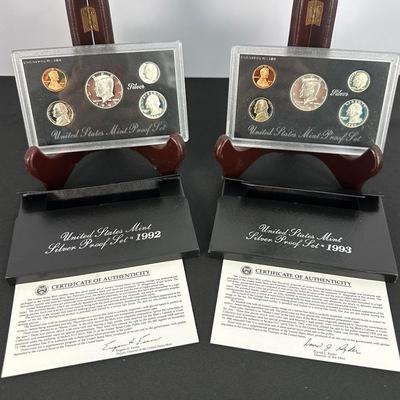 1992 & 1993 United States Silver Proof Sets (San Francisco Mint, “S” Mint Mark) - Lot E 