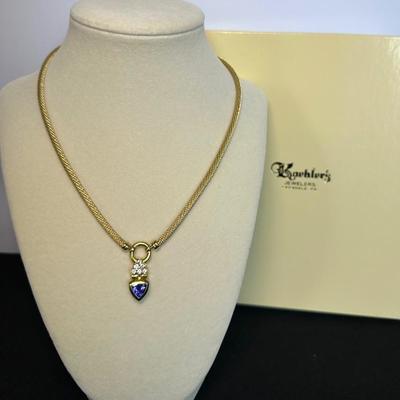 14K Gold Tanzanite and Diamond Necklace-Koehler's Jewelers