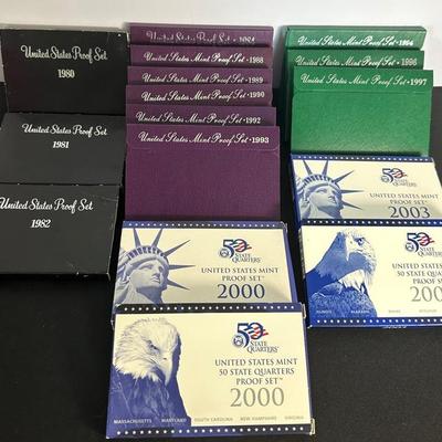 U.S. Mint Proof Sets & 50 State Quarters Proof Sets (1980–2003, San Francisco Mint) - Lot U