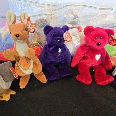 55 Mystery Beanie Babies Lot Including Rare Finds (Princess, Pouch, Valentina & More) - Lot C 