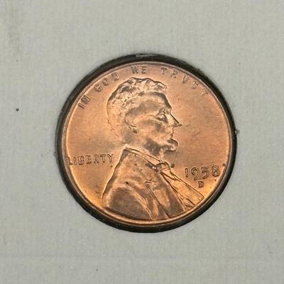 1958-D Lincoln Wheat Cent – Denver Mint
