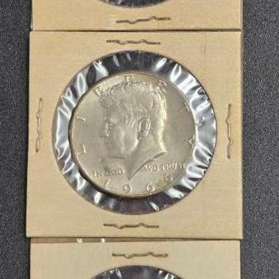 1966 & 1968 Kennedy Half Dollars – 40% Silver – Set of 3 Coins *Including A “D” Mint*