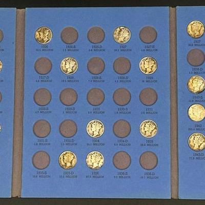 Mercury “Winged Liberty” Dime Collection (37 Coins, 1916–1945, 90% Silver, D/S Mint Marks)