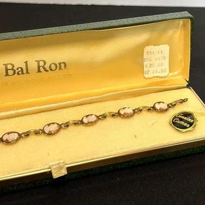 12KT Gold-Filled Cameo Bracelet & Earrings Set – Original Bal-Ron Box