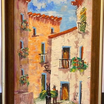 1979 Original Oil Painting – “A Back Street in the Town of Algeciras, Spain” by Henry B. Syvinski