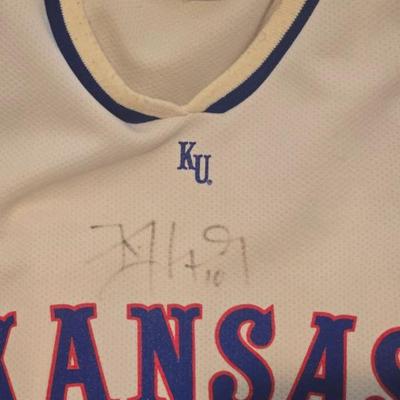 Sale Photo Thumbnail #2: Signed KU Jersey 2XL