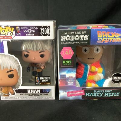 Funko Pop!  Khan #1300/Handmade by Robots - Back to the Future - Black Light Marty McFly #148
