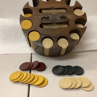 Lazy Susan w/ Poker Chips