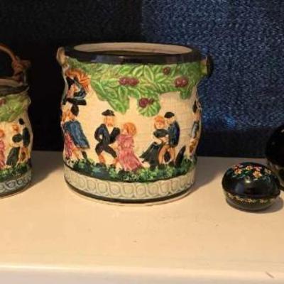 As123 vintage japanese biscuit barrel and more