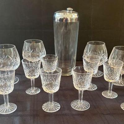 As177 waterford glasses cocktail shaker