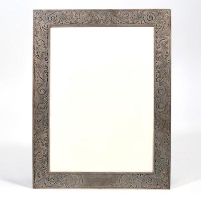 WILLIAM B. KERR & CO. AMERICAN STERLING SILVER PICTURE FRAME | late 19th century, New York, NY, finely chased engraved border, lower...