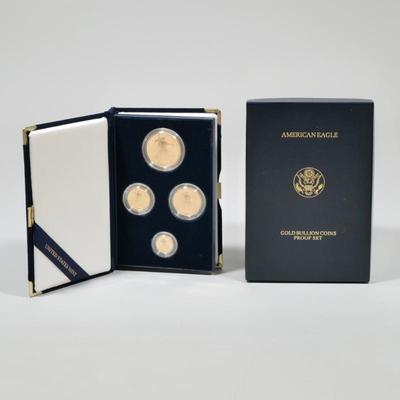 AMERICAN EAGLE GOLD BULLION COINS PROOF SET | Including 1 one ounce (33.9g), 1 one-half ounce (16.9g), 1 one-quarter once (8.5g), and 1...