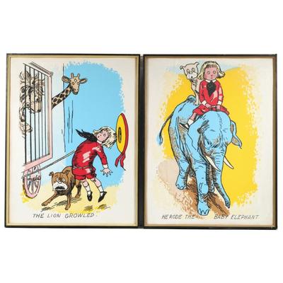 (2pc) ORIGINAL BUSTER BROWN LITHOGRAPH POSTERS | Set of 2 vintage children's posters, no apparent marking or signature
h. 24.25 x w....