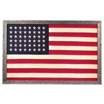 FRAMED VINTAGE 48-STAR AMERICAN FLAG | Mounted and Framed Vintage 48 Star American Flag with Hand Sewn Stars and Stripes
33 x 53 in....