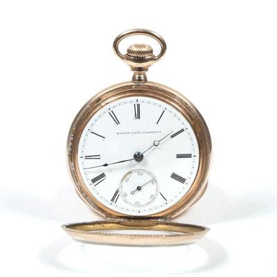 14K GOLD ELGIN NATIONAL WATCH CO. POCKET WATCH | An Elgin National Watch Co. pocket watch with key wind movement (with key), having a...