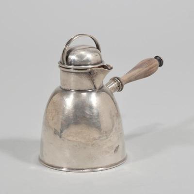 STERLING SILVER CHOCOLATIER POT | Monogrammed "R" on bottom
h. 5.5 in.
