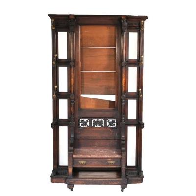 ANTIQUE HALL TREE | h. 81.5 x w. 44 x d. 15 in.
