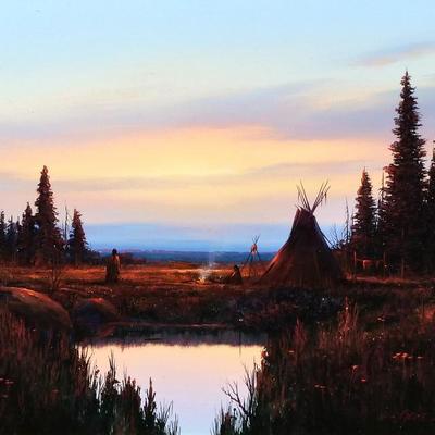 GENE SPECK (B. 1937) OIL PAINTING | Forest Land Sunset
Oil on board
7.75 x 9.75 in sight
Signed & dated lower right, in gilt frame...