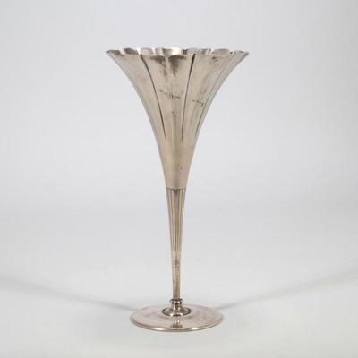TIFFANY & CO. STERLING SILVER FLUTED VASE | Tiffany and Company fluted vase with maker's and fineness markings and the engraving...