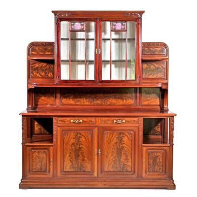 AN IMPORTANT LOUIS MAJORELLE "BUFFET DEUX CORPS" SIDEBOARD CABINET | Sideboard display cabinet or "buffet duex corps"...