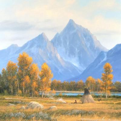 GENE SPECK LANDSCAPE PAINTING | Blue Mountains
Oil
20x16 in. Sight
Title plaque on bottom of frame
Signed bottom left; labeled on verso...