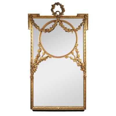 A VERY FINE FRENCH GILTWOOD & COMPOSITION MIRROR | Late 19th century, having a later rectangular plate mirror crested with a border...