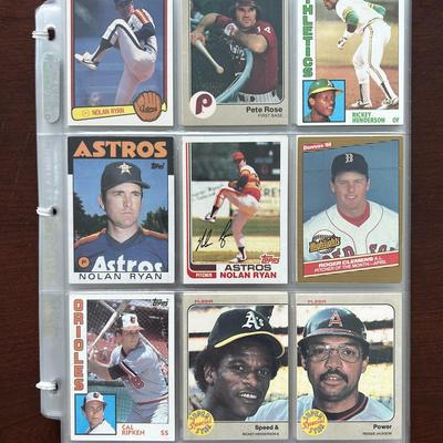 Over 100 Vintage Baseball Cards. Rickey Henderson, Nolan Ryan, Pete Rose and More