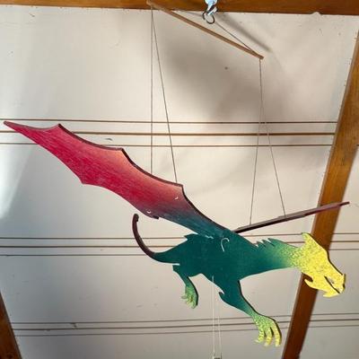 Vintage Wooden Hanging Flying Dragon