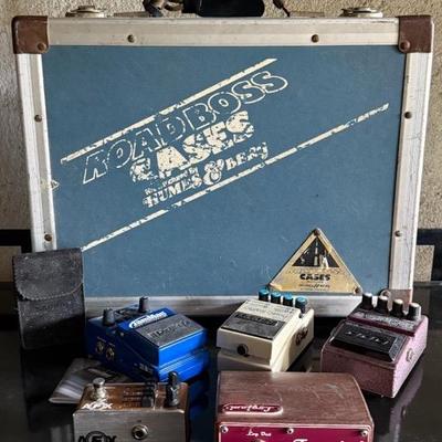 Vintage ‘RoadBoss’ Music Case By Humes & Berg, With Guitar Effects Pedals & Pre Amps