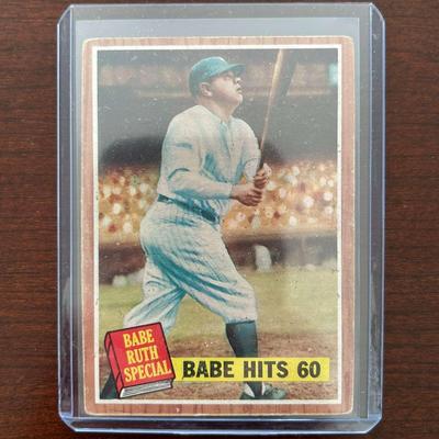1962 Topps Baseball Card. Babe Ruth - Babe Hits 60. Card #139