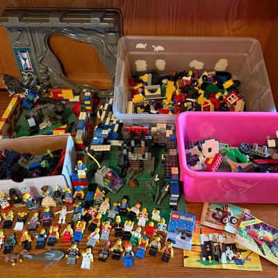 Huge Loose LEGO Collection With Smalls, Vehicles, Manuals, And 45+ Minifigures