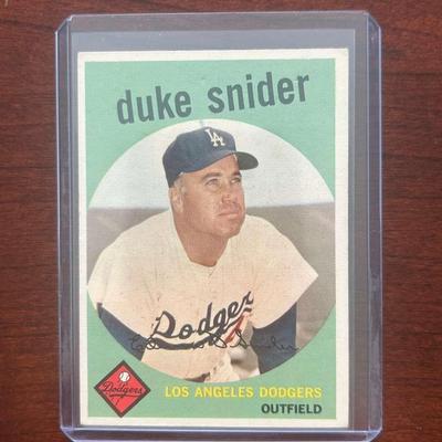 1959 Topps Baseball Card. Duke Snyder - Los Angeles Dodgers. Card Number 20