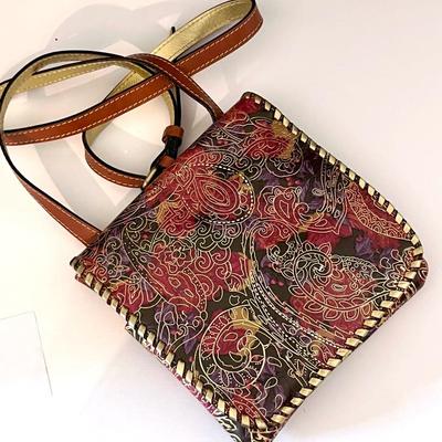 Patricia Nash Tooled Metallic Multicolor Leather Handbag