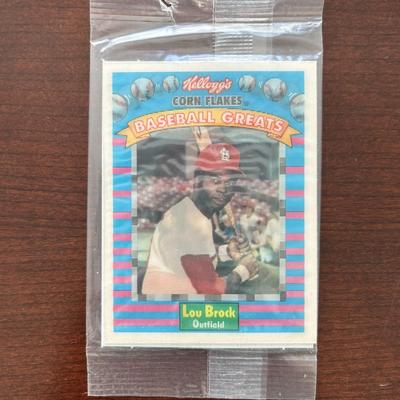 1991 Sportflics Kellogg's Corn Flakes Baseball Greats #10 Lou Brock. Original Seal/Unopened
