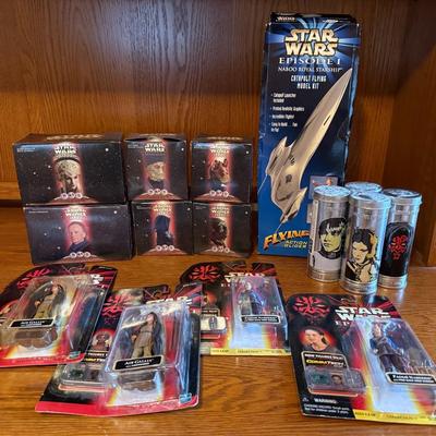 Star Wars Episode I Collectible Toys, Figures, Estes Glider, Etc. (15 Total)