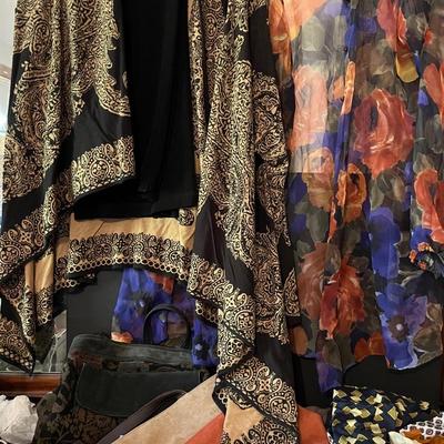 Bohemian Style Tops with J.Jill, Travelers Black Pants, Handbags (2) and Scarves