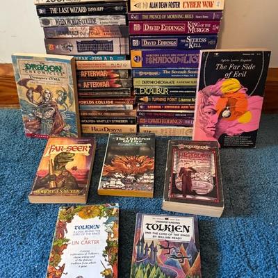 Collection Vintage Sci-Fi Paperback Books w/ Dragons, Tolkien, Etc (45+)