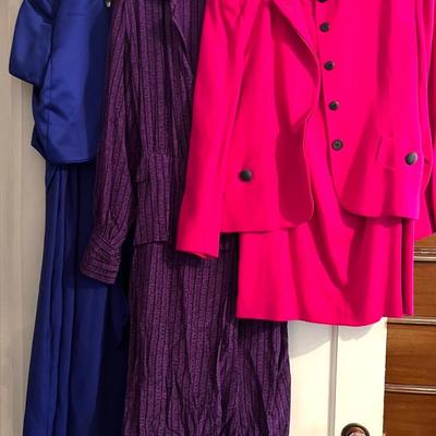 Christian Dior Wool Suit and Jack Mulqueen Silk Dress, Both Vintage with Talbots Dress