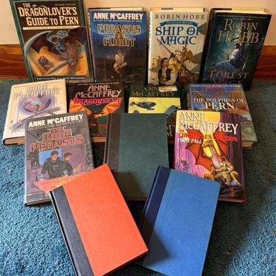 Hardcover Sci-Fi Books By Anne McCaffrey & Robin Hobb (13) With First Editions