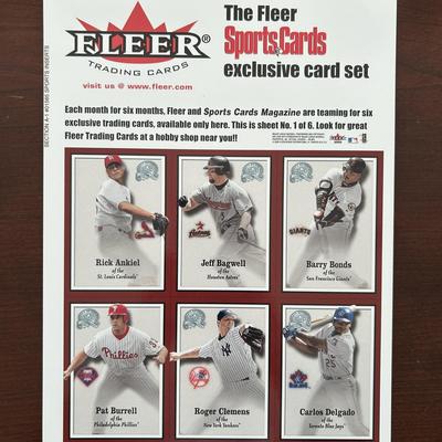 2000 SportsCards Magazine Fleer "Greats of the Game" Complete Set 6 Uncut Sheets