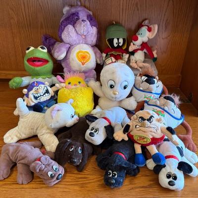 Vintage Character Plush (17) With Pound Puppies, Casper, Care Bears, Etc