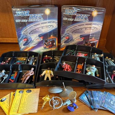 Collection Of Loose Star Trek Action Figures (19) With Cards, Accessories, Storage Cases