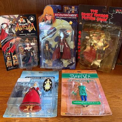 Boxed Action Figures (5) Of Female Characters In Anime & History