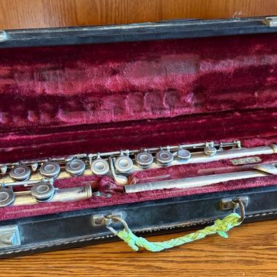 Selmer Silver Flute w/ Original Case, Marked USN (Navy?) Model S-1113