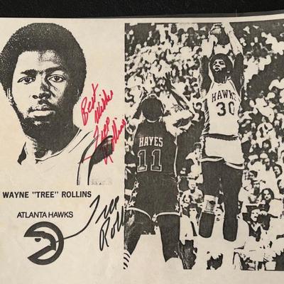 Sale Photo Thumbnail #24: Wayne "Tree" Rollins Signed Atlanta Hawks Picture