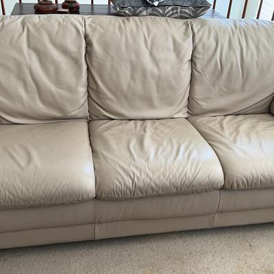 Taupe Leather Colored Sofa